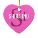 Shiba Inu Breed Monogram Design Ornament