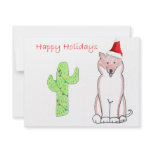 Shiba Inu Cactus Christmas Personalized Invites