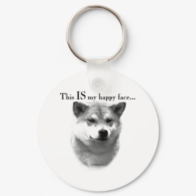 Shiba Inu Happy Face Keychain by GreyWolfCreation
