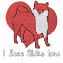Shiba Inu Love Dark embroidered shirts by MenagerieMayhem Shiba Inu Love Dark embroidered shirts