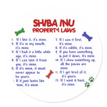 SHIBA INU Property Laws 2 stickers