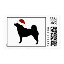 Shiba Inu Santa Hat Postage Stamp
