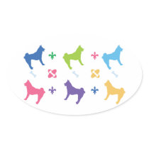 Shiba Inu Oval Stickers