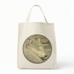 Shiba Inu Tote Bag Organic Dog Art Shopping Bags