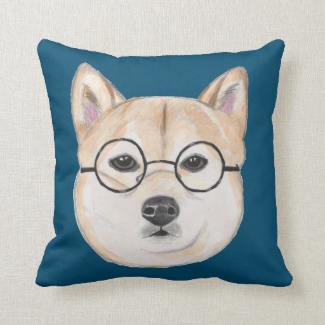 Shiba Inu with Oversized Round Framed Glasses