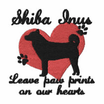 Shiba Inus Leave Paw Prints embroidered shirts