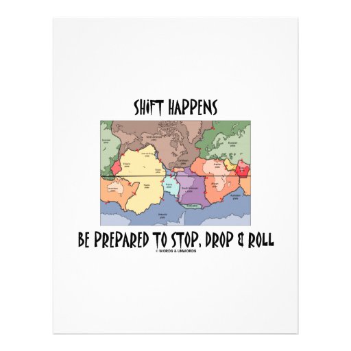 Shift Happens Be Prepared To Stop, Drop & Roll Customized Letterhead