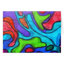 Shifted Squiggles - Modern Abstract Art Greeting Cards