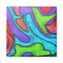 Shifted Squiggles - Modern Abstract Art Magnets