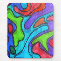 Shifted Squiggles - Modern Abstract Art Mousepad