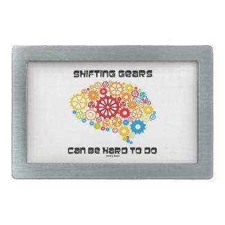 Shifting Gears Can Be Hard To Do (Brain Gears) Rectangular Belt Buckle