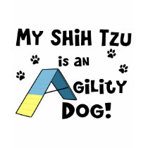 Shih Tzu Agility Dog Ladies T-Shirt by MenagerieMayhem Shih Tzu Agility Dog Ladies T-Shirt