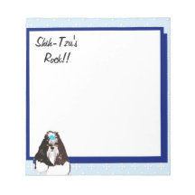 Shih-Tzu - Blue w/ White Diamond Design Scratch Pads
