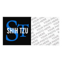 Shih Tzu Breed Monogram Design Custom Photo Card