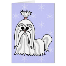 Shih Tzu Cartoon Greeting Card