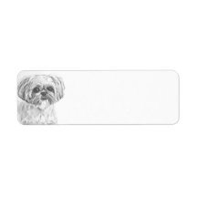 Shih Tzu Charcoal Return Address Label