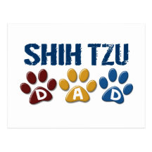 SHIH TZU  Dad Paw Print 1 Postcard