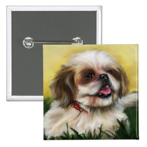 Shih Tzu Dog Art - Sophie Buttons