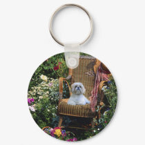 Shih Tzu Garden Keychain by normagolden Shih Tzu Garden Keychain