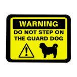Shih Tzu Guard Dog Warning Rectangle Magnets