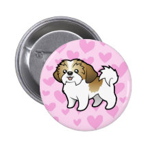 Shih Tzu Love (puppy cut) Pinback Button
