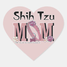 Shih Tzu MOM Heart Stickers