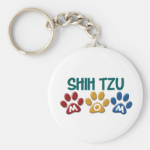 SHIH TZU  Mom Paw Print 1 Keychains