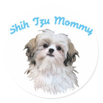 Shih Tzu Mommy Round Sticker