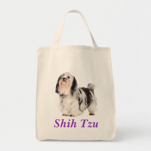 Shih Tzu Puppy Grocery Canvas Tote Bag | Zazzle