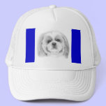Shih Tzu Red White and Blue Hat hats