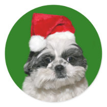 Shih Tzu Santa sticker