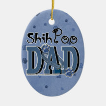 ShihPoo DAD Christmas Tree Ornament