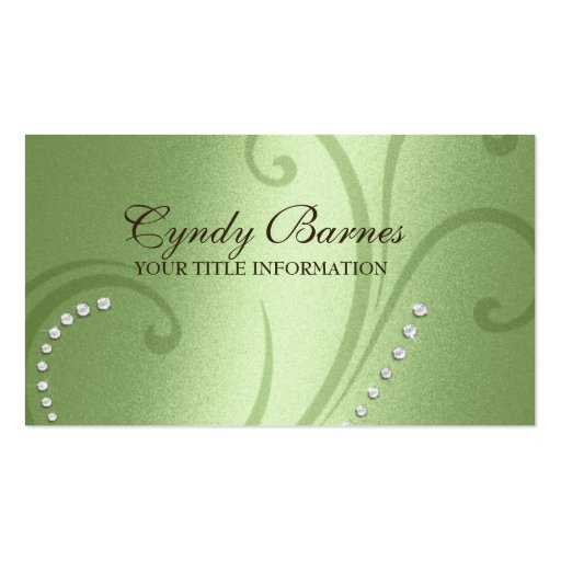 Shimmer and Crystals Business Card (front side)