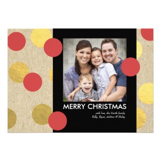 Shimmer Dots Christmas Holiday Photo Card
