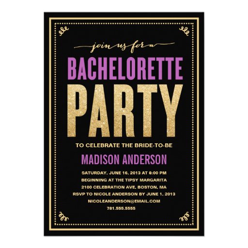 SHIMMER & SPARKLE | BACHELORETTE PARTY INVITATION