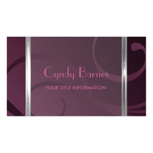 Shimmer Swirls Business Card (front side)