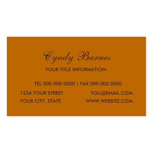 Shimmer Twirl Business Card (back side)