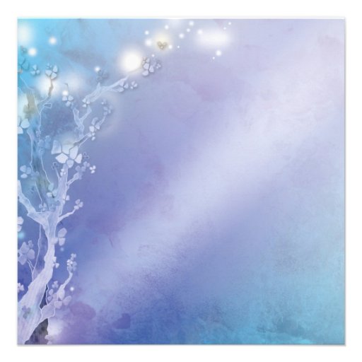 Shimmering Blues Unique Bridal Shower Invitations