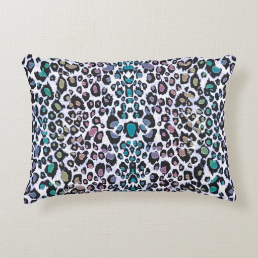 Shimmering Multicolored Leopard Print Decorative Pillow Zazzle