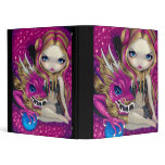 Shimmering Pink Dragon BINDER fairy fantasy