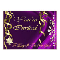 Shimmering Plum Soiree New Years Eve Invitation