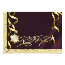 Shimmering RSVP Berry Snowflake Invitation