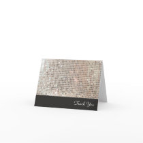Shimmering Sequins Thank You  Note Card cards