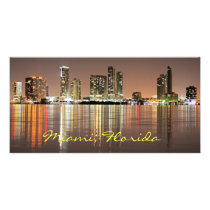 Shimmering skyline of Miami Florida Picture Card