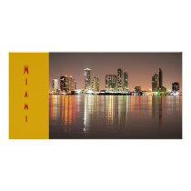 Shimmering skyline of Miami Florida Picture Card