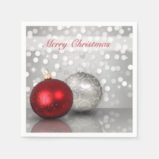 Shimmery Christmas Ornaments - Paper Napkin