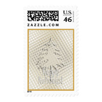 Shimmery Holiday Tree! Postage Stamp