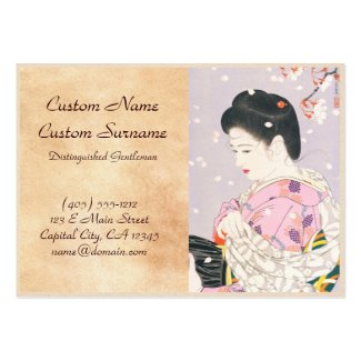 Shimura Tatsumi Five Figures of Modern Beauties Business Card Template