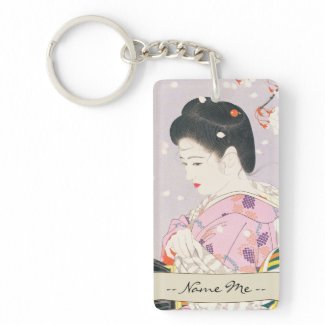 Shimura Tatsumi Five Figures of Modern Beauties Rectangular Acrylic Keychains