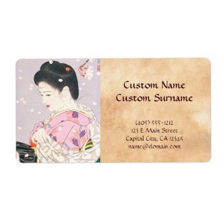 Shimura Tatsumi Five Figures of Modern Beauties Personalized Shipping Labels